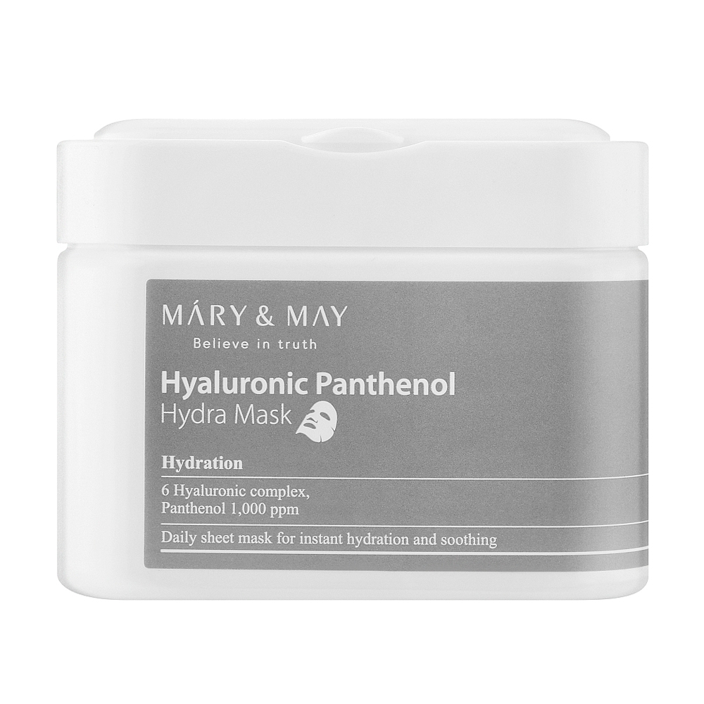 Зволожувальна тканинна маска для обличчя Mary &amp; May Hyaluronic Panthenol Hydra Mask, 30 шт