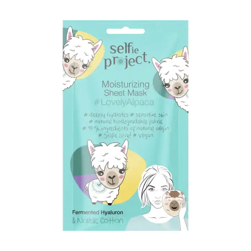 Зволожувальна тканинна маска для обличчя Selfie Project Moisturizing Sheet Mask Lovely Alpaca, 1 шт